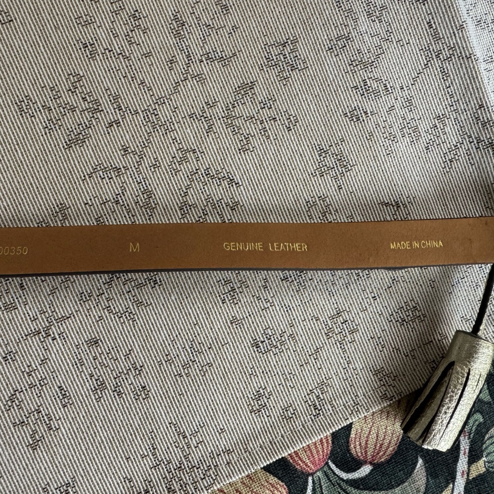 Kate Spade Gold Leather Bow Belt With Tassels, M - Picture 3 of 6